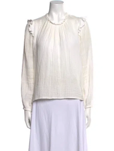 Pre-owned Xirena Crew Neck Long Sleeve Blouse In Neutral