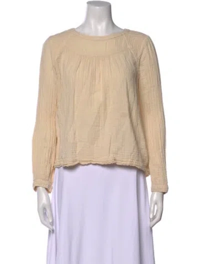 Pre-owned Xirena Crew Neck Long Sleeve Blouse In Neutral