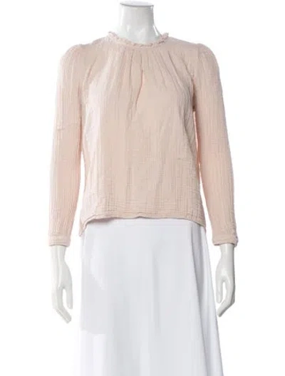Pre-owned Xirena Crew Neck Long Sleeve Blouse In Pink