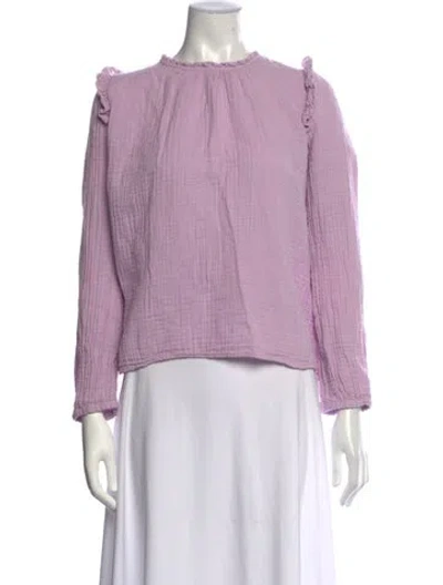 Pre-owned Xirena Crew Neck Long Sleeve Blouse In Purple