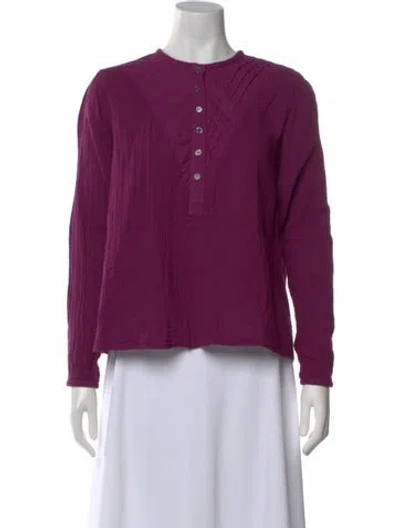 Pre-owned Xirena Crew Neck Long Sleeve Blouse W/ Tags In Purple