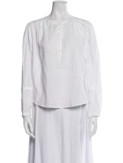 Pre-owned Xirena Crew Neck Long Sleeve Blouse W/ Tags In White