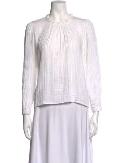 Pre-owned Xirena Crew Neck Long Sleeve Blouse W/ Tags In White