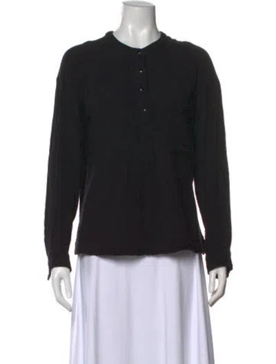 Pre-owned Xirena Crew Neck Long Sleeve Top In Black