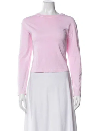 Pre-owned Xirena Crew Neck Long Sleeve Top In Pink