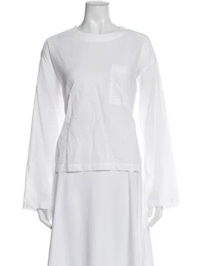 Pre-owned Xirena Crew Neck Long Sleeve Top In White