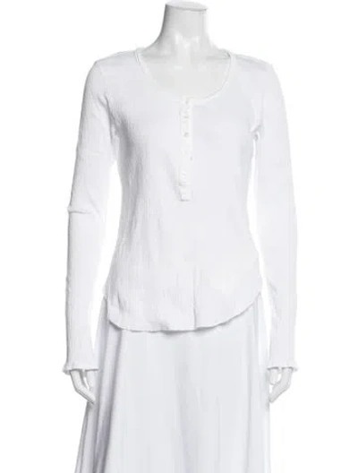 Pre-owned Xirena Crew Neck Long Sleeve Top In White