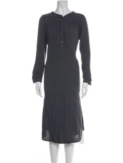 Pre-owned Xirena Crew Neck Midi Length Dress In Blue