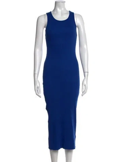Pre-owned Xirena Crew Neck Midi Length Dress In Blue