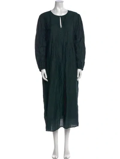 Pre-owned Xirena Crew Neck Midi Length Dress In Green