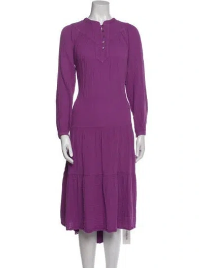 Pre-owned Xirena Crew Neck Midi Length Dress In Purple