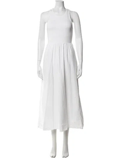 Pre-owned Xirena Crew Neck Midi Length Dress In White