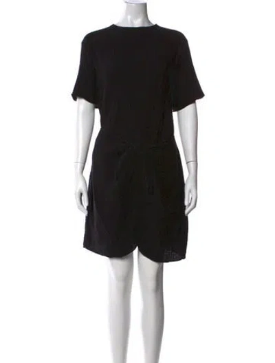 Pre-owned Xirena Crew Neck Mini Dress In Black