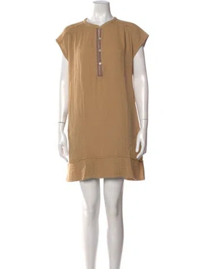 Pre-owned Xirena Crew Neck Mini Dress In Neutral