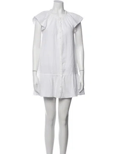 Pre-owned Xirena Crew Neck Mini Dress In White