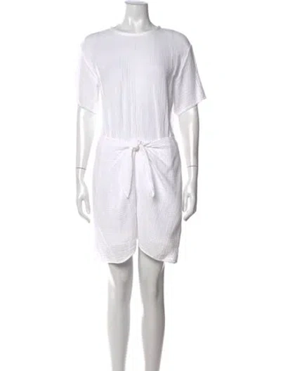 Pre-owned Xirena Crew Neck Mini Dress In White