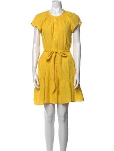 Pre-owned Xirena Crew Neck Mini Dress In Yellow