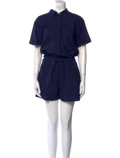 Pre-owned Xirena Crew Neck Romper In Blue