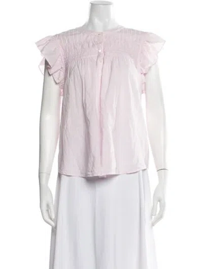 Pre-owned Xirena Crew Neck Short Sleeve Blouse In Pink