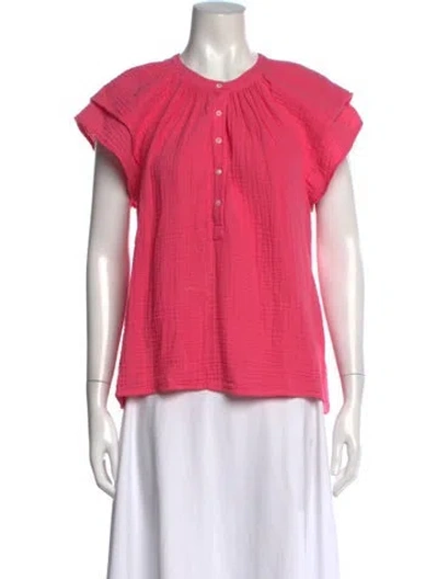 Pre-owned Xirena Crew Neck Short Sleeve Blouse In Pink
