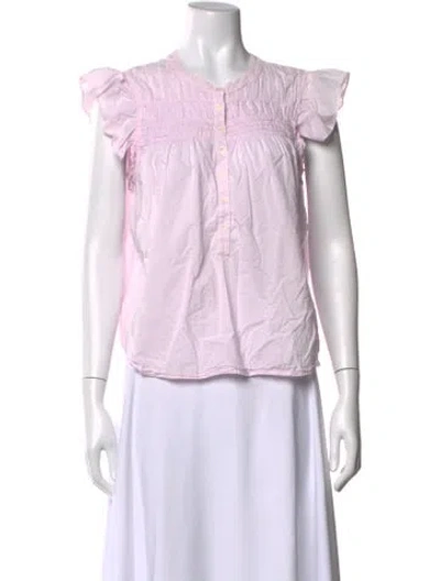 Pre-owned Xirena Crew Neck Short Sleeve Blouse In Pink