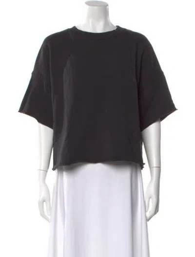Pre-owned Xirena Crew Neck Short Sleeve Crop Top In Black