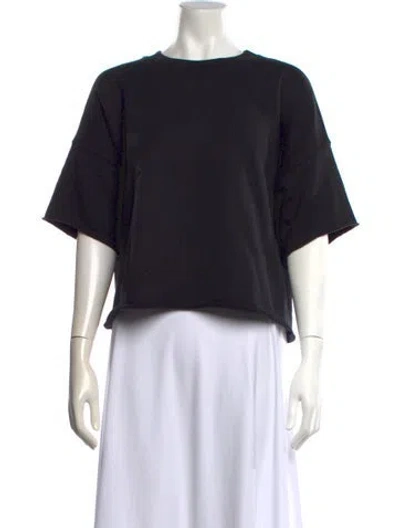Pre-owned Xirena Crew Neck Short Sleeve Crop Top In Black
