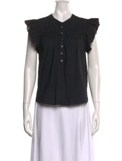 Pre-owned Xirena Crew Neck Short Sleeve Top In Black