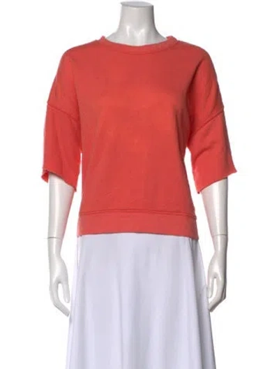 Pre-owned Xirena Crew Neck Three-quarter Sleeve Top In Orange