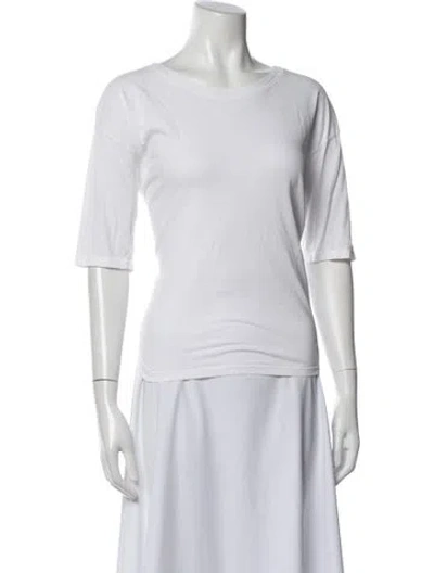 Pre-owned Xirena Crew Neck Three-quarter Sleeve Top In White