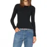 Xirena Crewe Long Sleeve Sweater In Black In Black