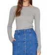 Xirena Crewe Long Sleeve Sweater In Flannel In Gray