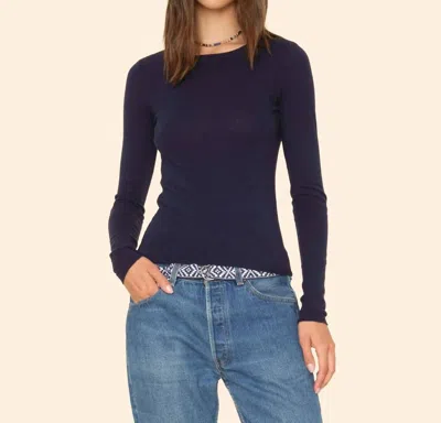 Xirena Crewe Long Sleeve Sweater In Navy In Blue