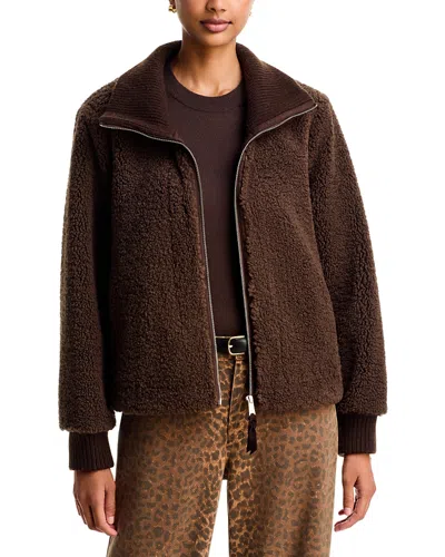 Xirena Daltry Sherpa Zip Front Jacket In Black