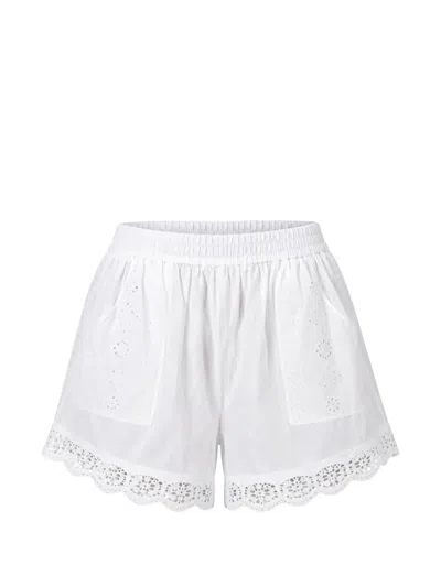 Xirena Danny Broderie-anglaise Drawstring Shorts In White