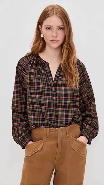 Xirena Dara Top In Espresso Plaid In Brown