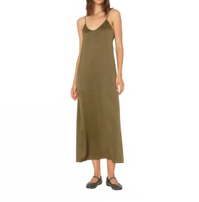 Xirena Destin Midi Slip Dress In Golden Olive In Multi