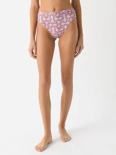 Xirena Dorie Bikini Bottom In Emerald Shells In Pink