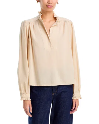 Xirena Dorien Cotton Ruffle Collar Top In Neutral