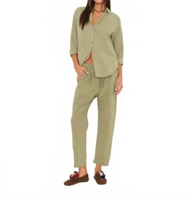 Xirena Draper Pull On Drawstring Pants In Dark Seagrass In Green