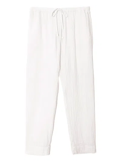 Xirena Drawstring Textured Trousers In White