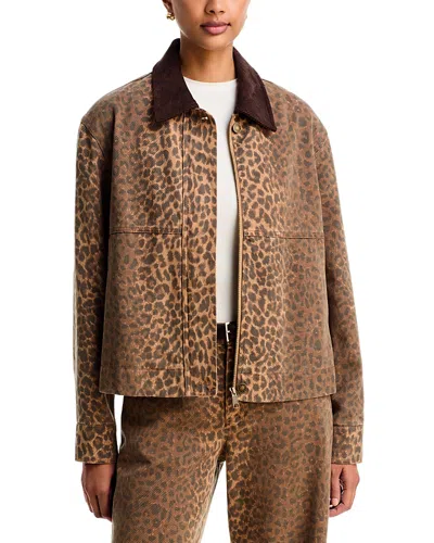Xirena Earle Zip Front Jacket In Animal Print