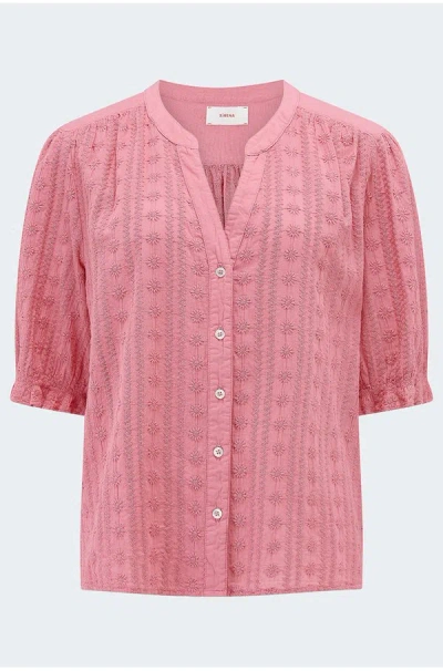 Xirena Eden Embroidered Top In Pink Clay