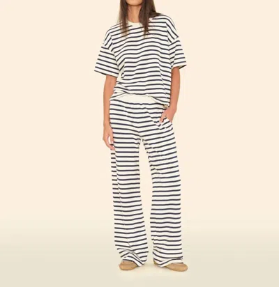 Xirena Emmette Terry Sweatpant In Natural Stripe In Blue