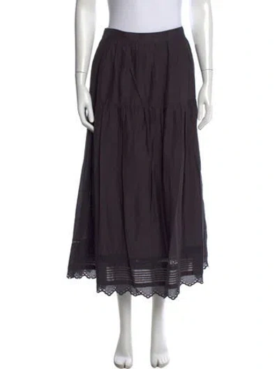 Pre-owned Xirena Eyelet Trim Long Skirt In Grey