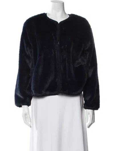 Pre-owned Xirena Faux Fur Faux Fur Jacket In Blue