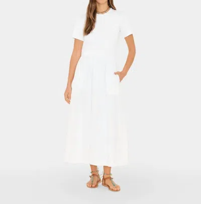 Xirena Fayth Short Sleeve Midi Dress In White