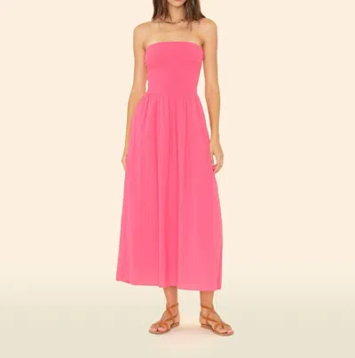 Xirena Finnian Strapless Dress In Strawberry In Red