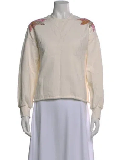Pre-owned Xirena Floral Print Crew Neck Sweatshirt In Neutral