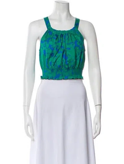 Pre-owned Xirena Floral Print Halterneck Crop Top In Multi